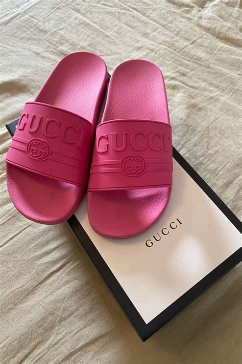 gucci heels with pearls|hot pink gucci slides.